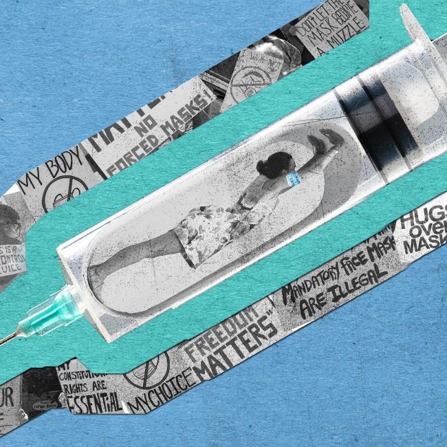 election collage - nurse in syringe